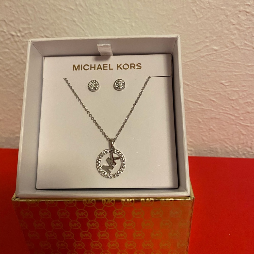 Michael kors earrings and necklace set